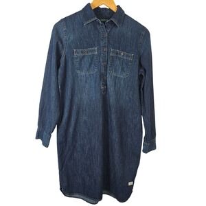 Lauren Ralph Lauren Womens Denim Shirtdress Long‎ Sleeve Collared Blue Size S